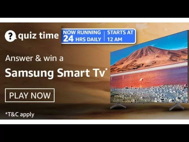 Amazon Quiz 2 April 2021 Win Samsung Smart Tv