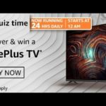 Amazon Quiz Answers 18 April, 2021 Win Oneplus Tv 108Cm