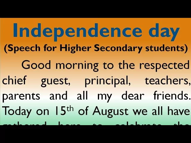 Independence Day Speech in English 2021