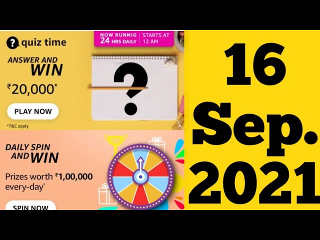 amazon 16 September quiz answers 2021