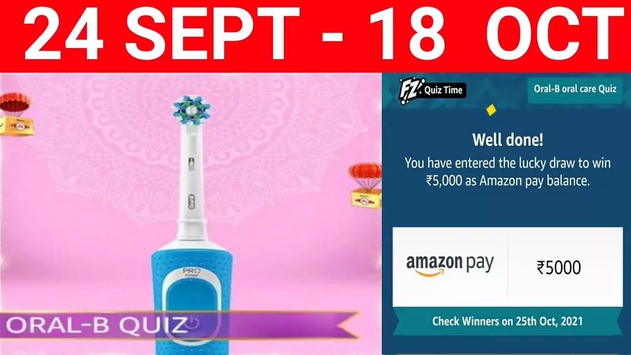Oral B electric toothbrush amazon quiz answers